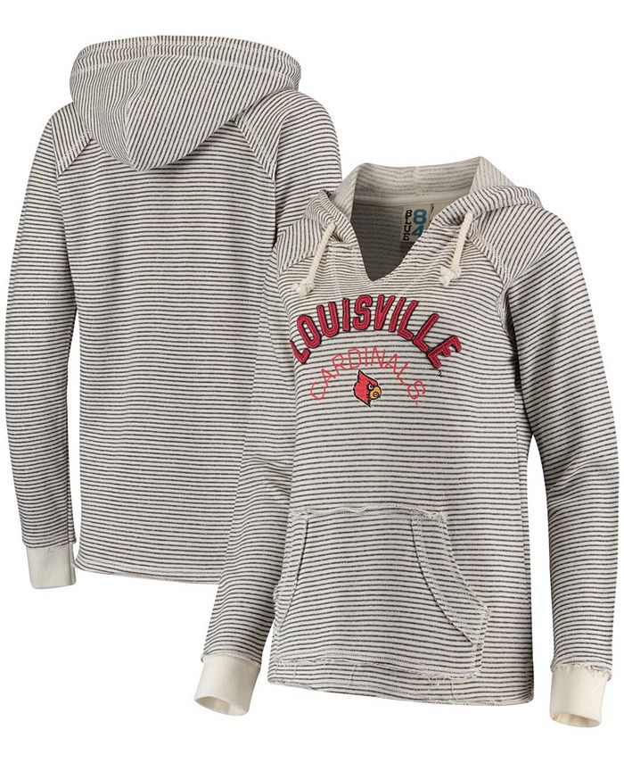 Blue 84 Women's Cream Louisville Cardinals Striped French Terry V-Neck  Pullover Hoodie - Macy's