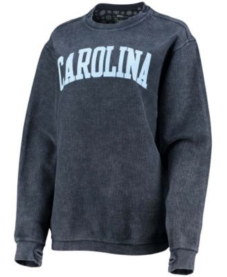 Women's Navy North Carolina Tar Heels Comfy Cord Vintage-Like Wash Basic Arch Pullover Sweatshirt