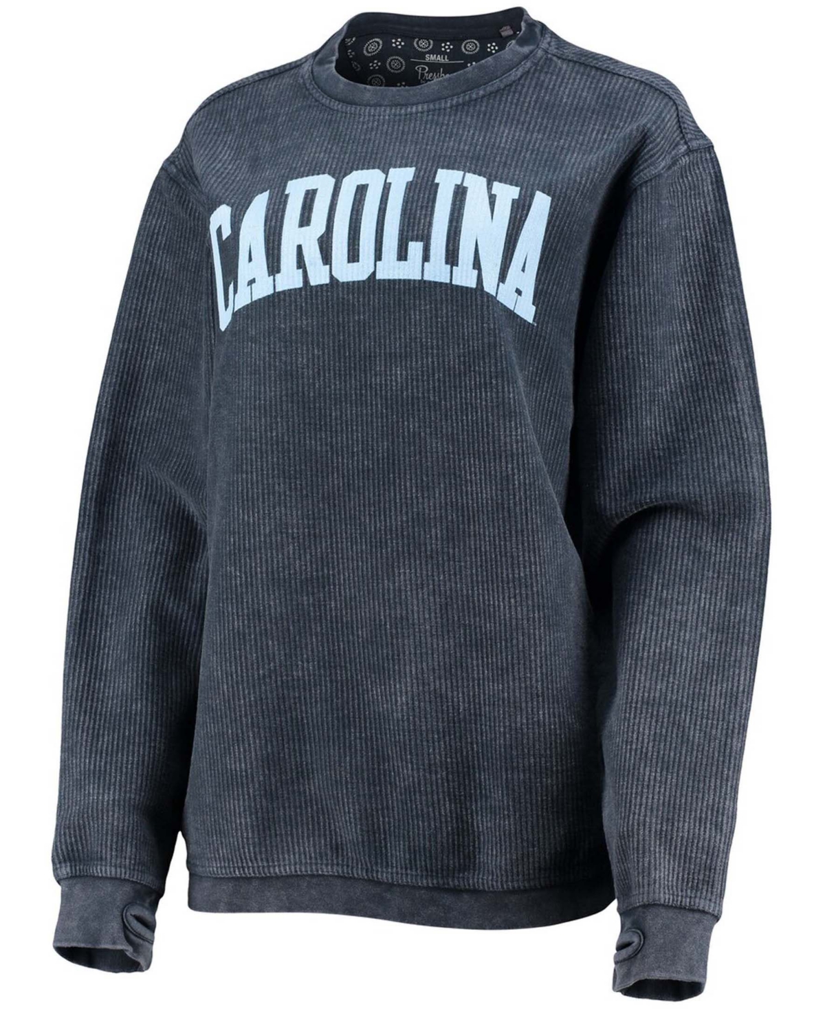 Women'sNorth Carolina Tar Heels Comfy Cord Vintage-Like Wash Basic Arch Pullover Sweatshirt - Navy