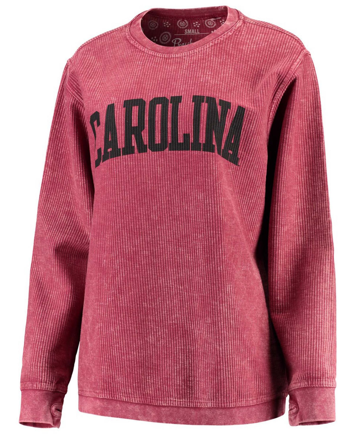 Women's Garnet South Carolina Gamecocks Comfy Cord Vintage-Like Wash Basic Arch Pullover Sweatshirt