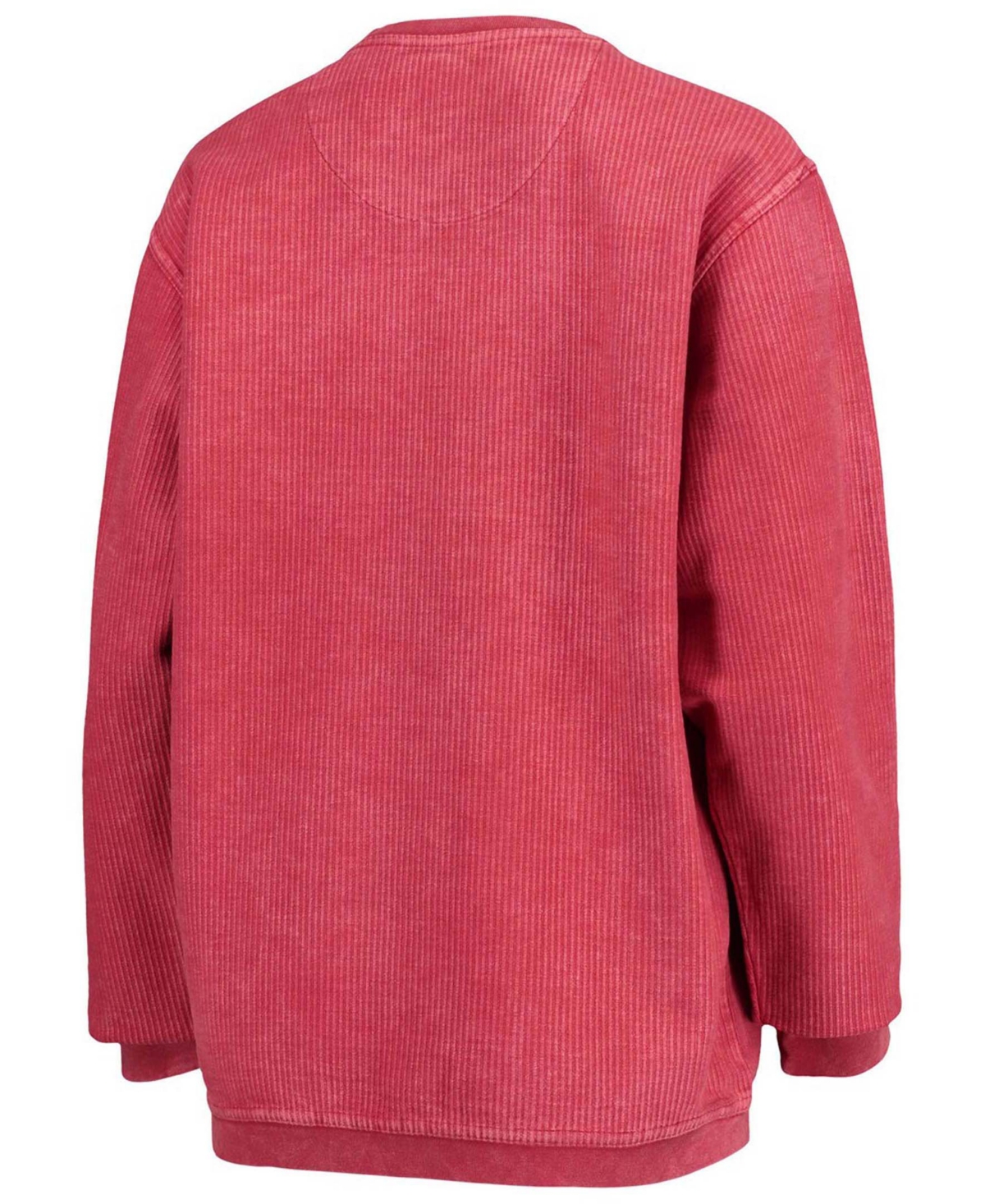 Women'sStanford Cardinal Comfy Cord Vintage-Like Wash Basic Arch Pullover Sweatshirt - Crimson