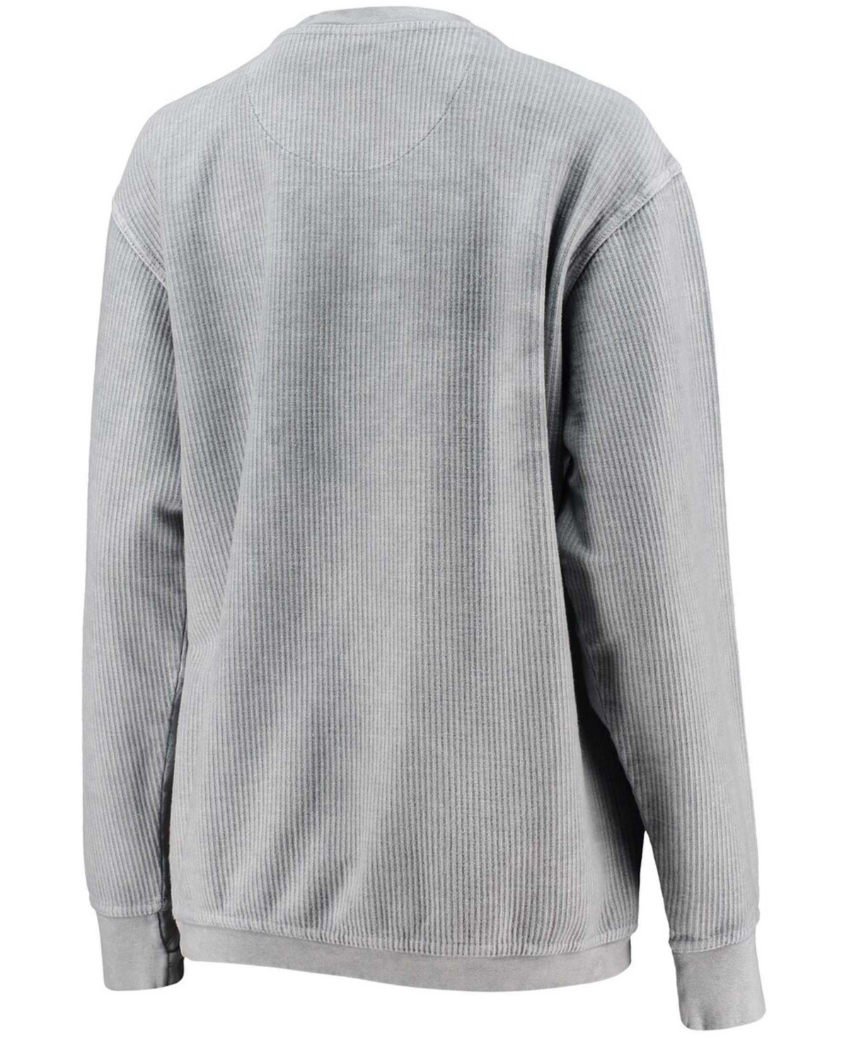 Women'sTone Northeastern Huskies Comfy Cord Vintage-Like Wash Basic Arch Pullover Sweatshirt - Silver