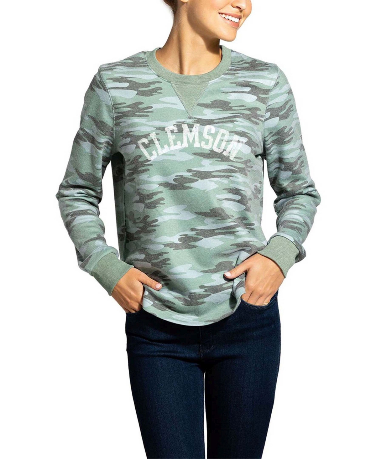 Women'sClemson Tigers Comfy Pullover Sweatshirt - Camo