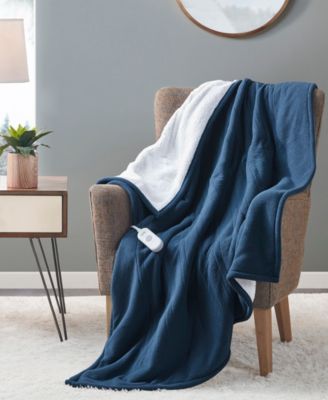Electric Reversible Fleece to Sherpa Throw, 50" x 60"