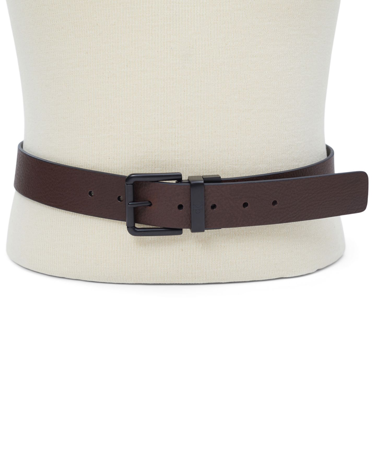 Мужской ремень Calvin Klein 38MM Pebble Grain Reversible Jean Belt, цвет: Чёрный / Коричневый — фото 9