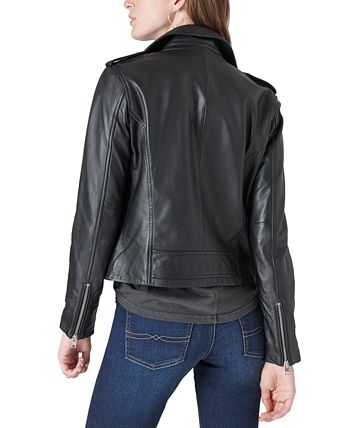 Lucky Brand Women's Classic Leather Moto Jacket - Macy's