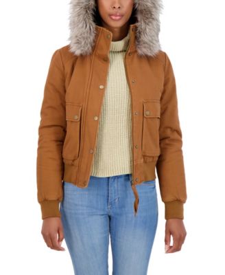 sebby faux fur hooded jacket