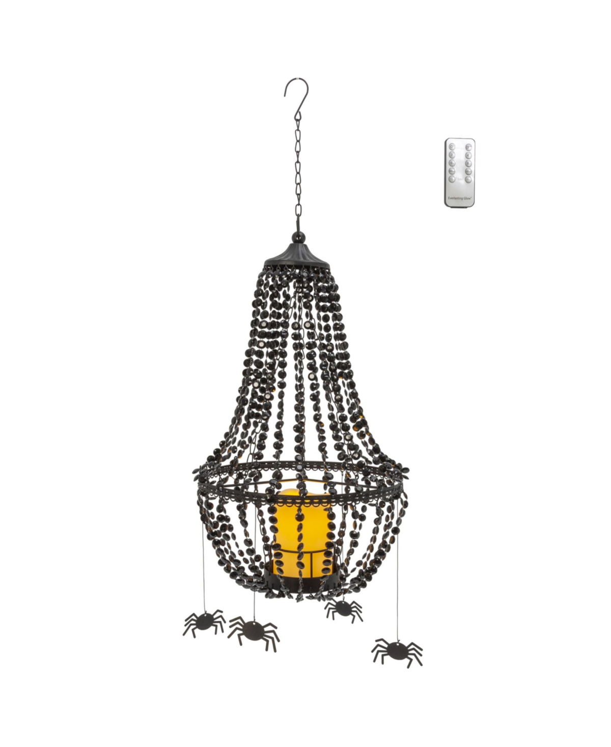Battery Operated Chandelier with 6 Spiders, 18.5" - Black