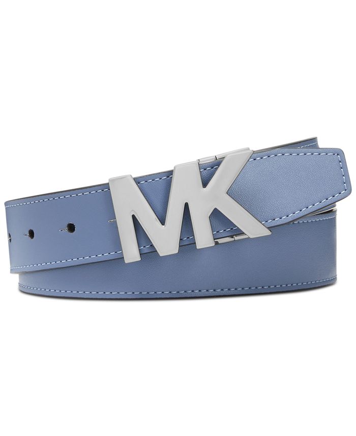 Michael Kors Men's Logo Reversible Leather Belt Blue Size 32