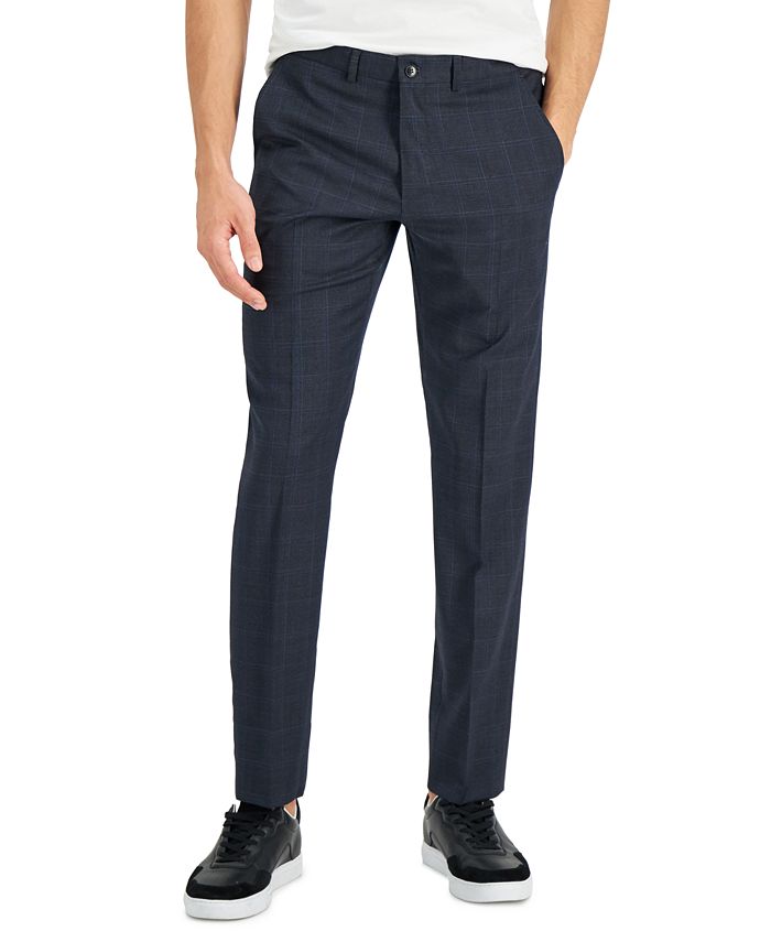 A|X Armani Exchange Men's Blue Windowpane Wool Suit Separate Pants - Macy's