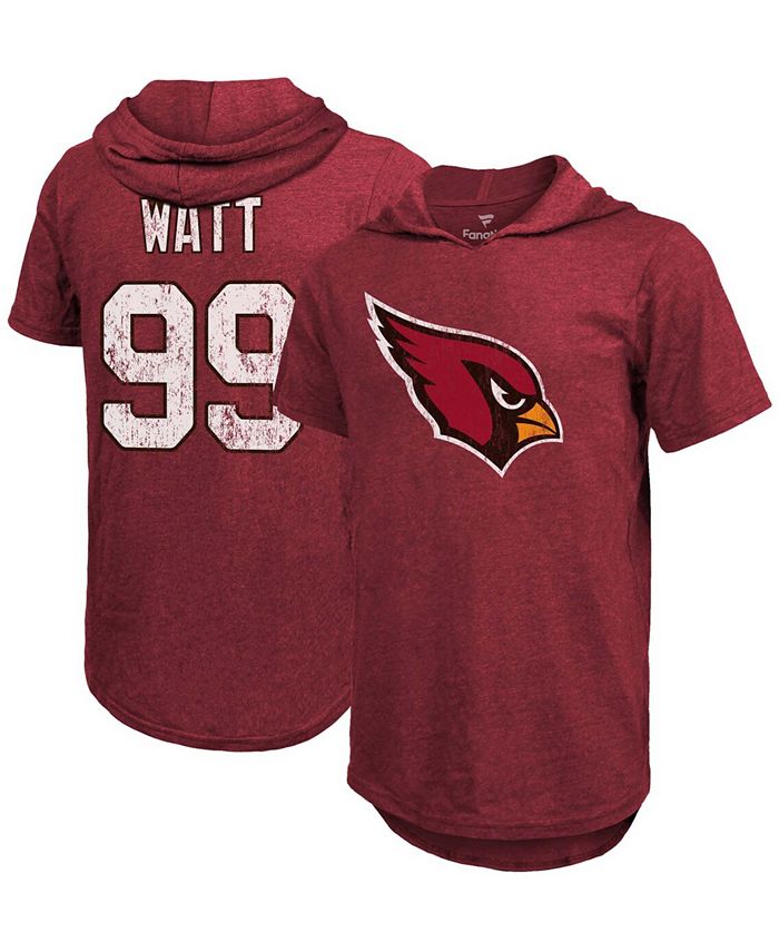 Men's Mitchell & Ness Cardinal Arizona Cardinals Washed Short Sleeve Pullover Hoodie Size: Small