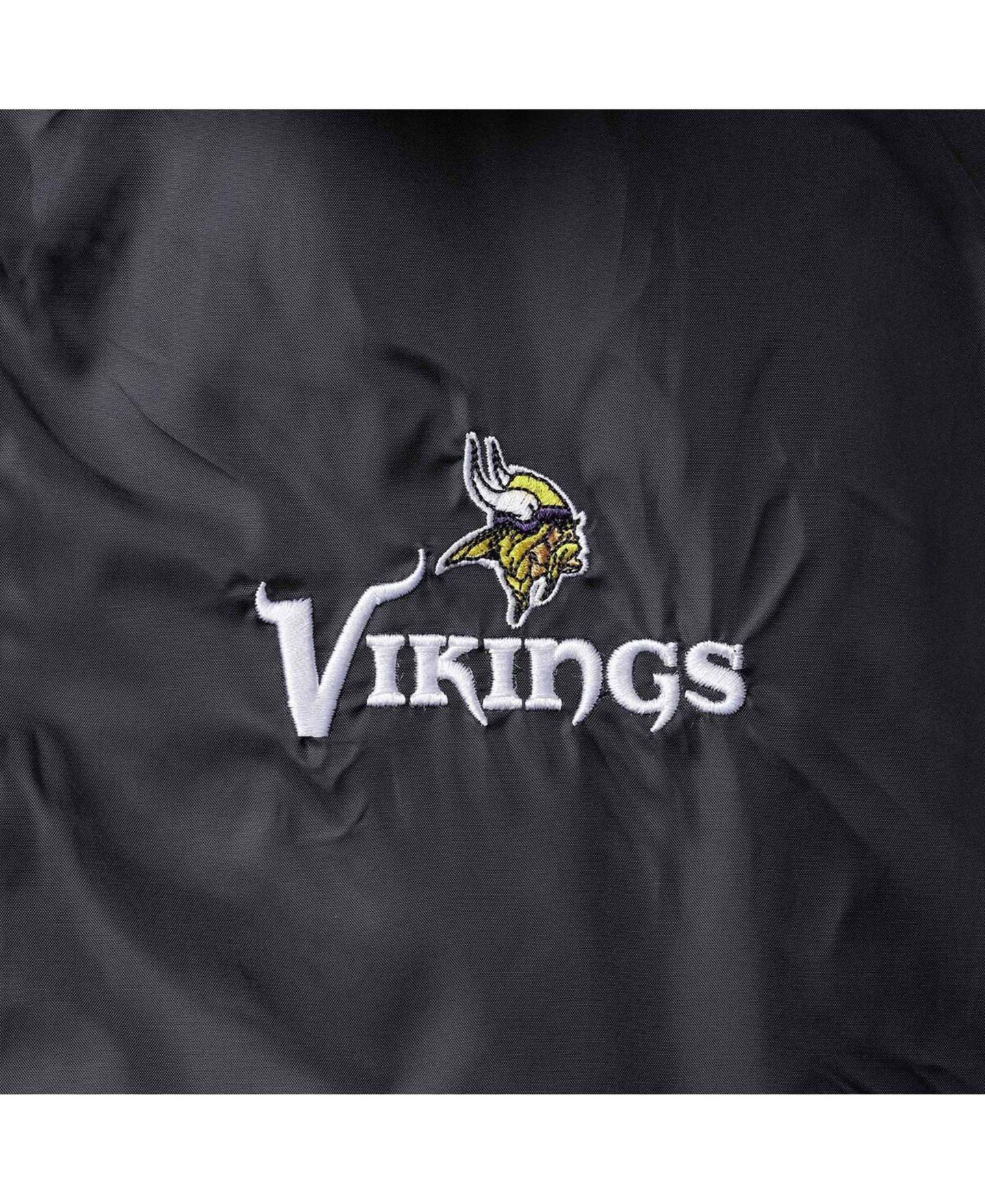 Мужская куртка Dunbrooke Black Minnesota Vikings Coaches Classic Raglan Full-Snap Windbreaker — фото 2