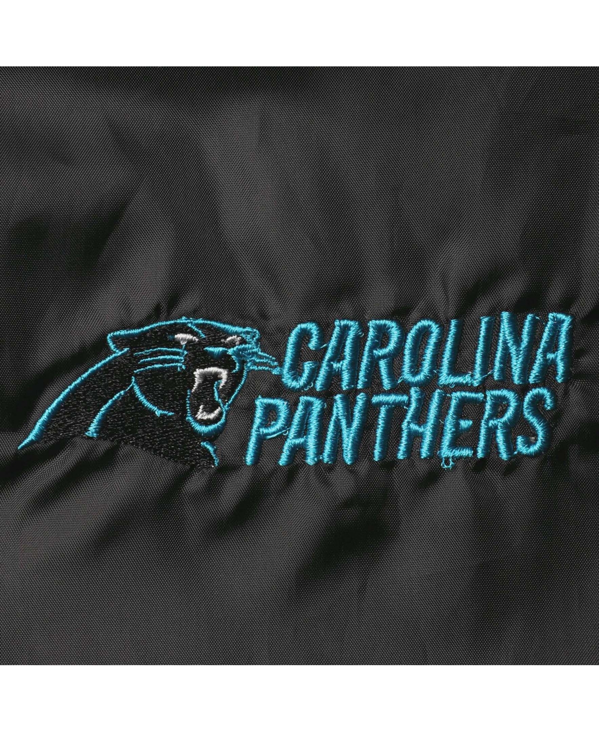 Men'sCarolina Panthers Coaches Classic Raglan Full-Snap Windbreaker Jacket - Black