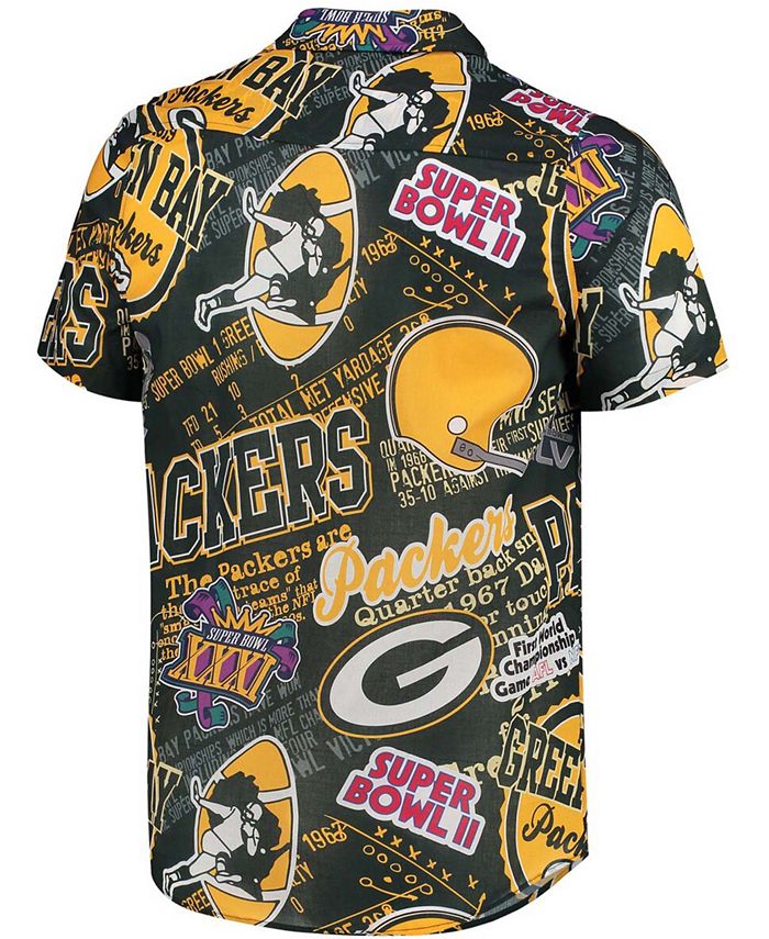 FOCO Men's Green Green Bay Packers Thematic Button-Up Shirt - Macy's