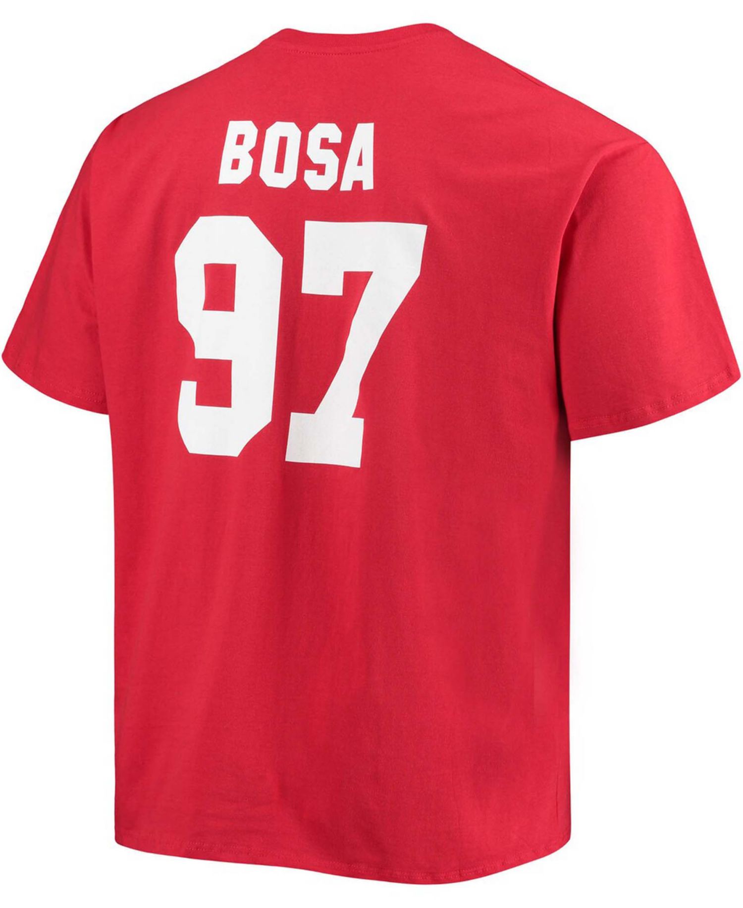 Men's Big and Tall Nick Bosa Scarlet San Francisco 49Ers Player Name & Number T-shirt