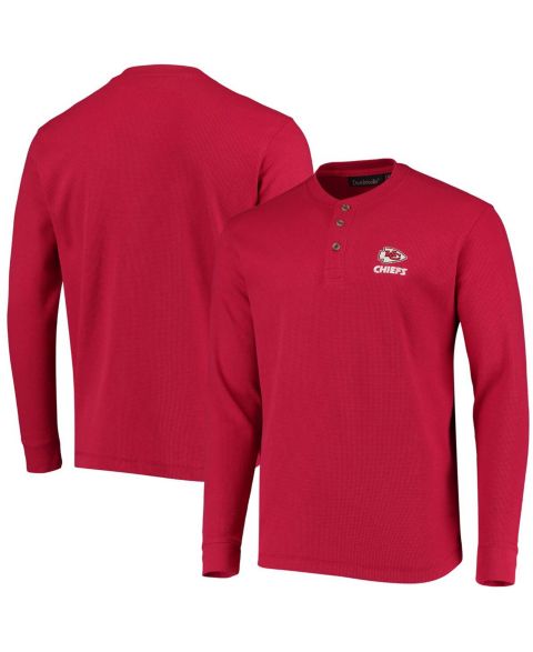 Мужская футболка Dunbrooke Red Kansas City Chiefs Maverick Thermal Henley Long Sleeve