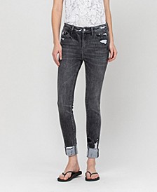 Women's High Rise Crop Skinny Jeans with Cuff