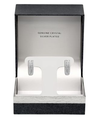 Silver or Gold Plated Twist Center Hinge Hoop Earrings