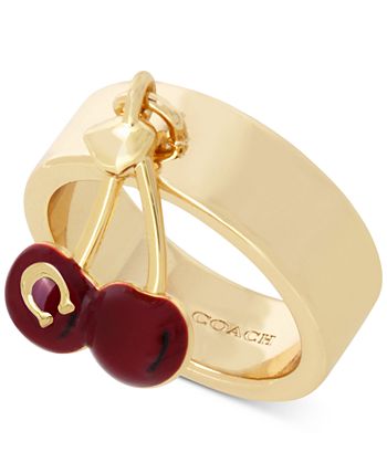 COACH Gold-Tone Collectible Signature C Cherry Charm - Macy's