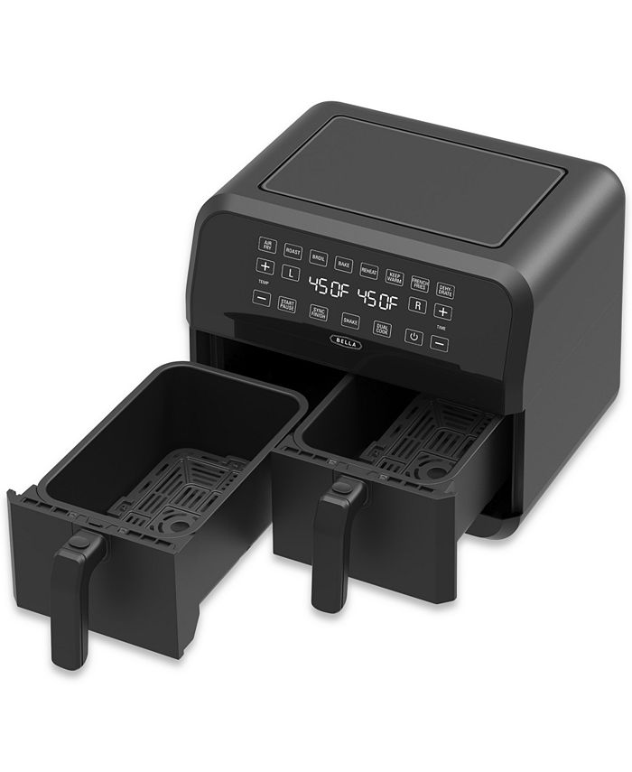 Bella 8Qt. DualBasket Dual Zone Touchscreen Air Fryer 1700W Macy's