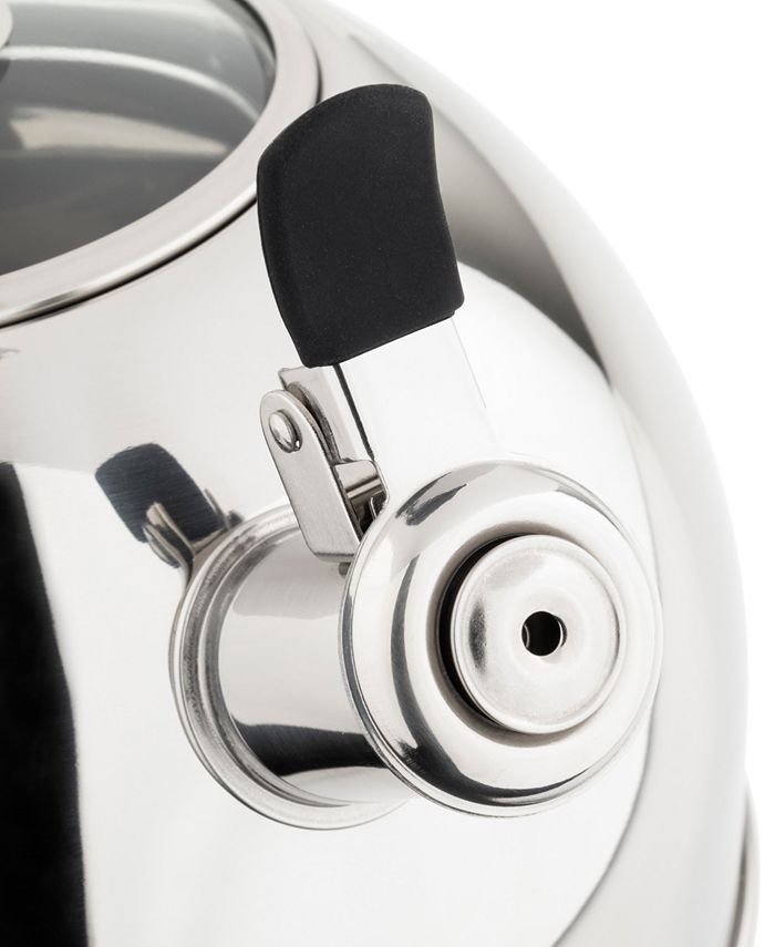 Viking Stainless Steel 2.6Quart Black Tea Kettle with Copper Handle