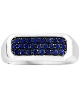 EFFY&reg; Men's Sapphire Cluster Ring (5/8 ct. t.w.) in Sterling Silver