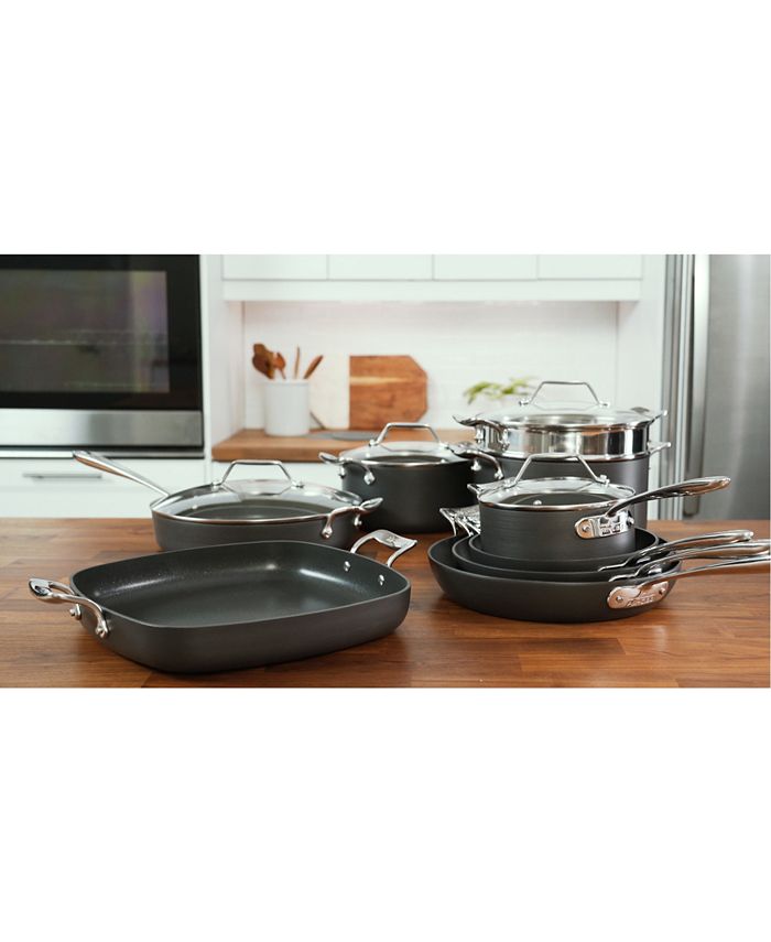 AllClad Essentials 13Pc. HardAnodized Nonstick Cookware Set Macy's