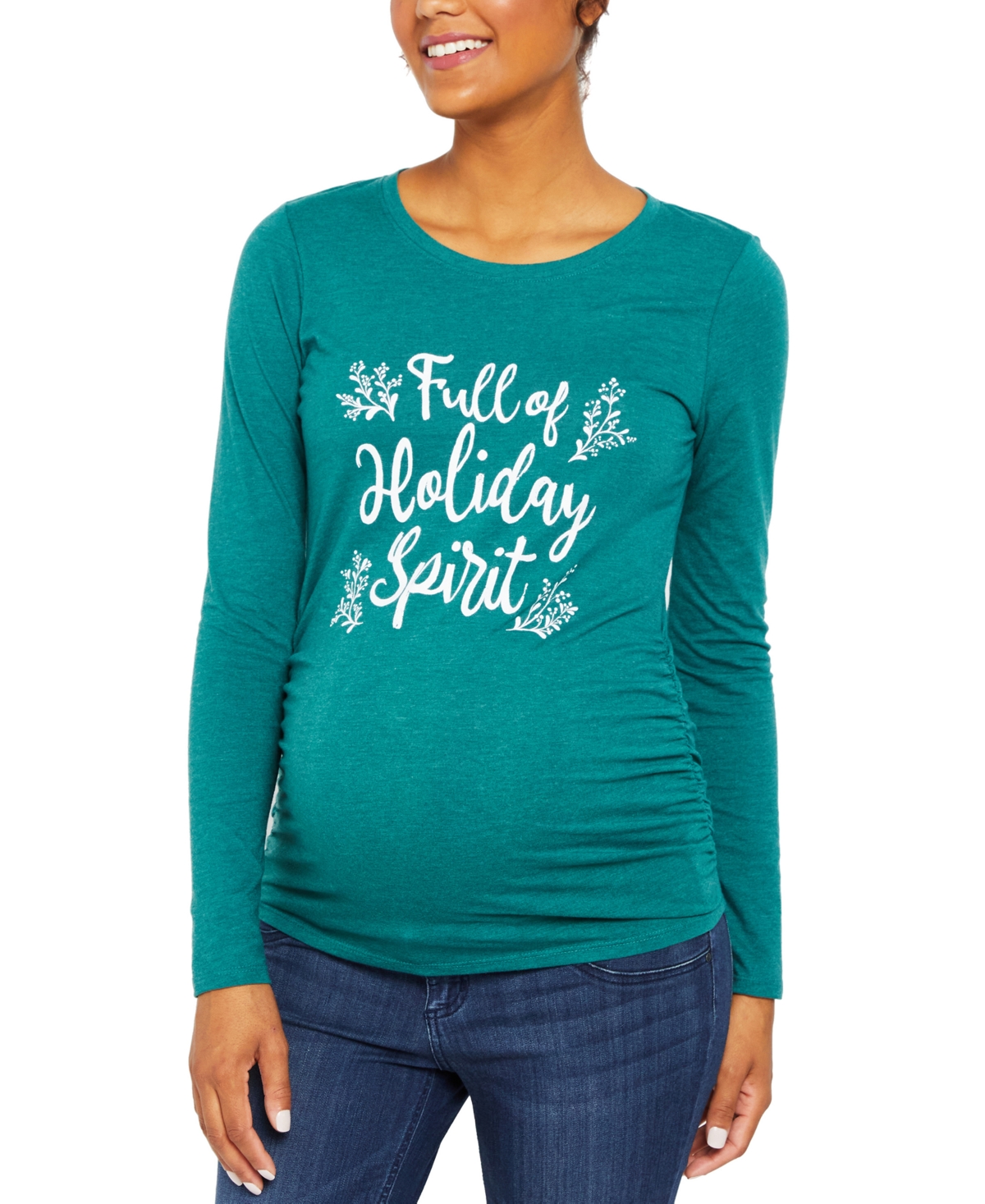  Motherhood Maternity Full of Holiday Spirit Graphic-Print Maternity T-Shirt