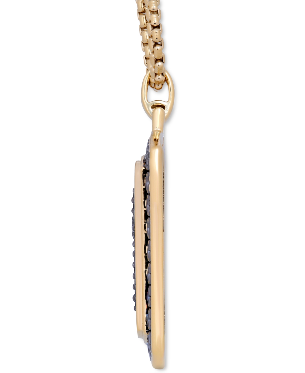 Men's Black Diamond Cross Dog Tag Pendant Necklace (1/4 ct. t.w.) in 18k Gold-Plated- Sterling Silver