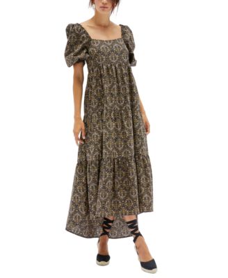 MINKPINK - Cotton Yasamin Printed Tiered Midi Dress