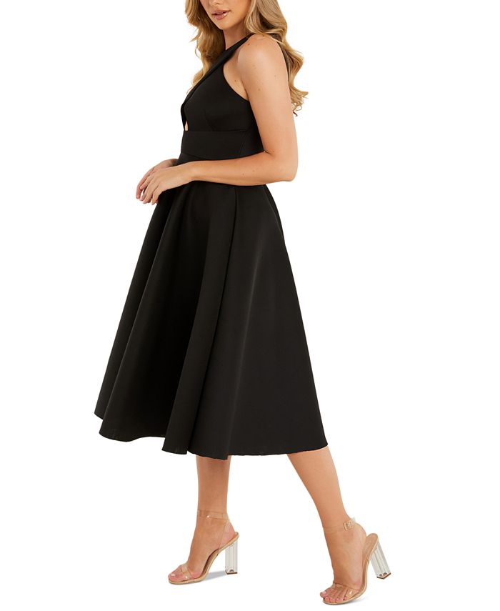QUIZ Scuba Cutout Midi Dress Macy's