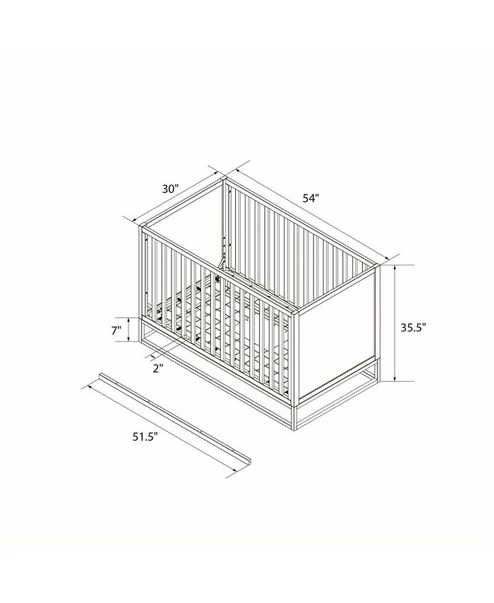 Little Seeds Haven 3in1 Convertible Wood Crib with Metal Base Macy's