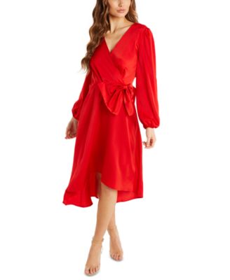 QUIZ - Side-Bow Satin Midi Dress