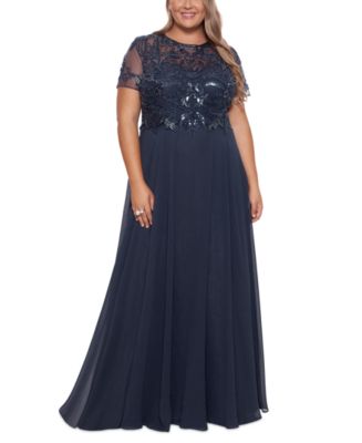 XSCAPE Plus Size Embellished Chiffon Ball Gown - Macy's