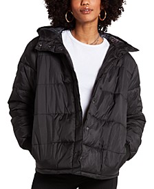 Juniors' Puff It Up Hooded Puffer Jacket