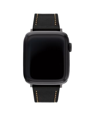 coach black leather strap