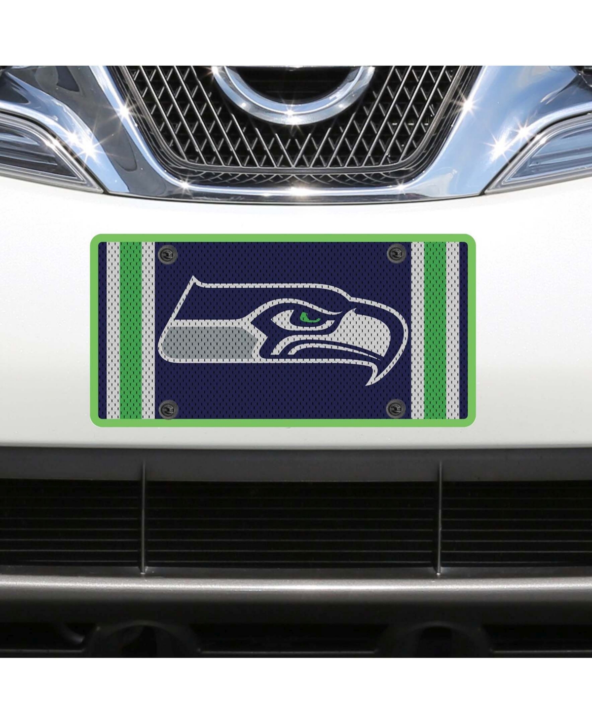 Multi Seattle Seahawks Jersey Acrylic Cut License Plate - Multi