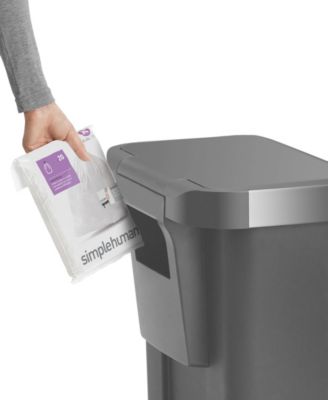 45 Liter Rectangular Liner Rim Plastic Kitchen Trash Can with Liner Pocket