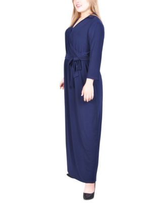 Plus Size Faux-Wrap Maxi Dress