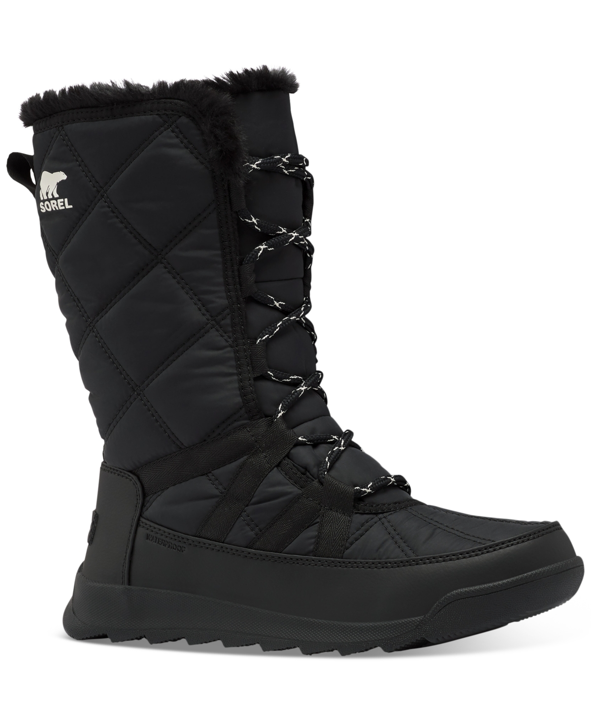 SOREL Whitney II Waterproof & Insulated Tall Lace-Up Boot in Black at Nordstrom, Size 8.5