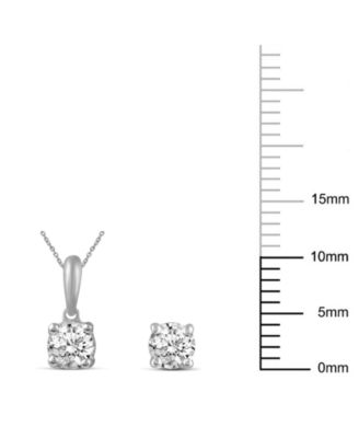 2-Pc. Set Diamond Solitaire Pendant Necklace & Matching Stud Earrings (5/8 ct. t.w.) in 14k Gold