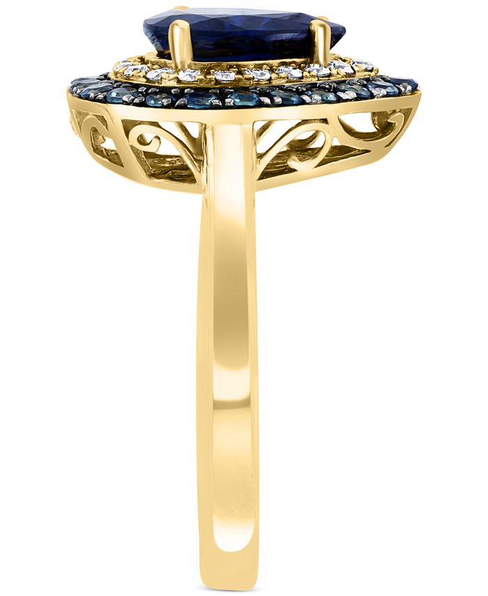 EFFY Collection - Multi-Gemstone (2-1/10 ct. t.w.) & Diamond (1/5 ct. t.w.) Teardrop Ring in 14k Gold