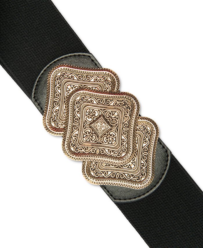 INC International Concepts Interlock Buckle Stretch Belt, Created for