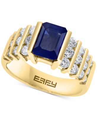 EFFY Collection - Sapphire (1-1/2 ct. t.w.) & Diamond (7/8 ct. t.w.) Statement Ring in 14k Gold