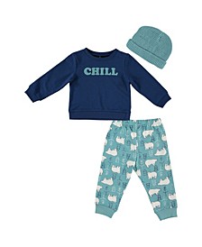 Baby Boys Jogger Pants and Hat, 3 Piece Set