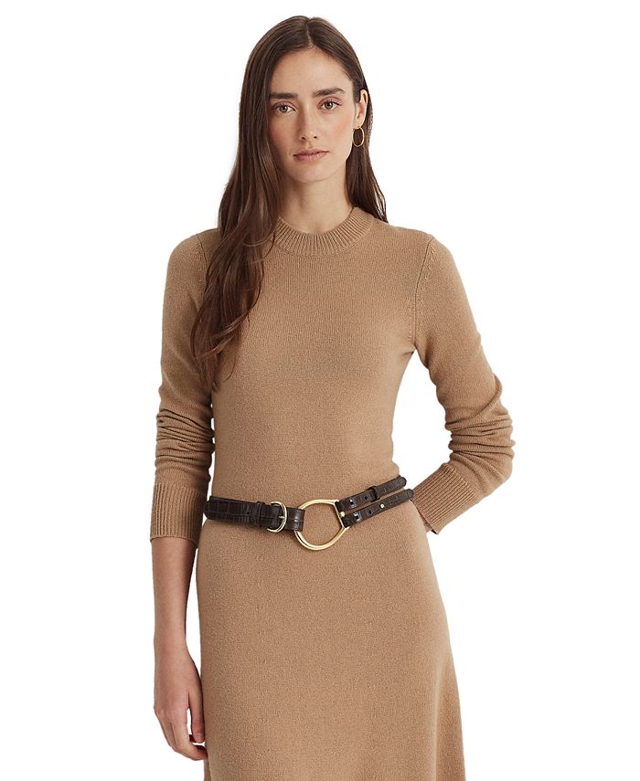 Lauren Ralph Lauren Wool-Blend Long-Sleeve Sweater Dress & Reviews - Dresses  - Women - Macy's