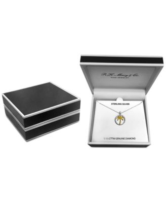 Diamond Palm Tree 18" Pendant Necklace (1/10 ct. t.w.) in Sterling Silver & 14k Gold-Plate