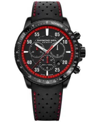 Raymond Weil - Men's Swiss Chronograph Tango Black Rubber Strap Watch 43mm