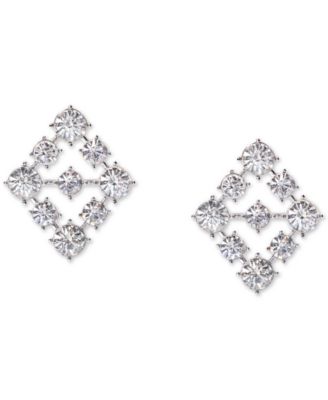 Photo 1 of INC International Concepts Silver-Tone Crystal Diamond-Shape Drop Earrings, 