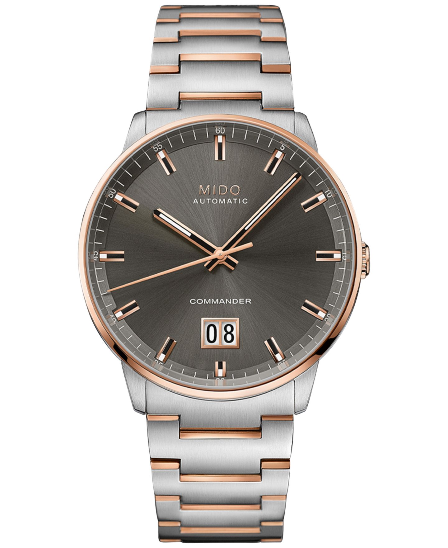 Мужские часы Mido Swiss Automatic Commander Big Date Two Tone Stainless Steel Bracelet Watch 42mm — фото 3